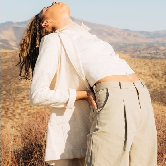 ✨JESS MEANY✨Sashiko Long Susan Blazer - Ivory - Picture 4 of 4